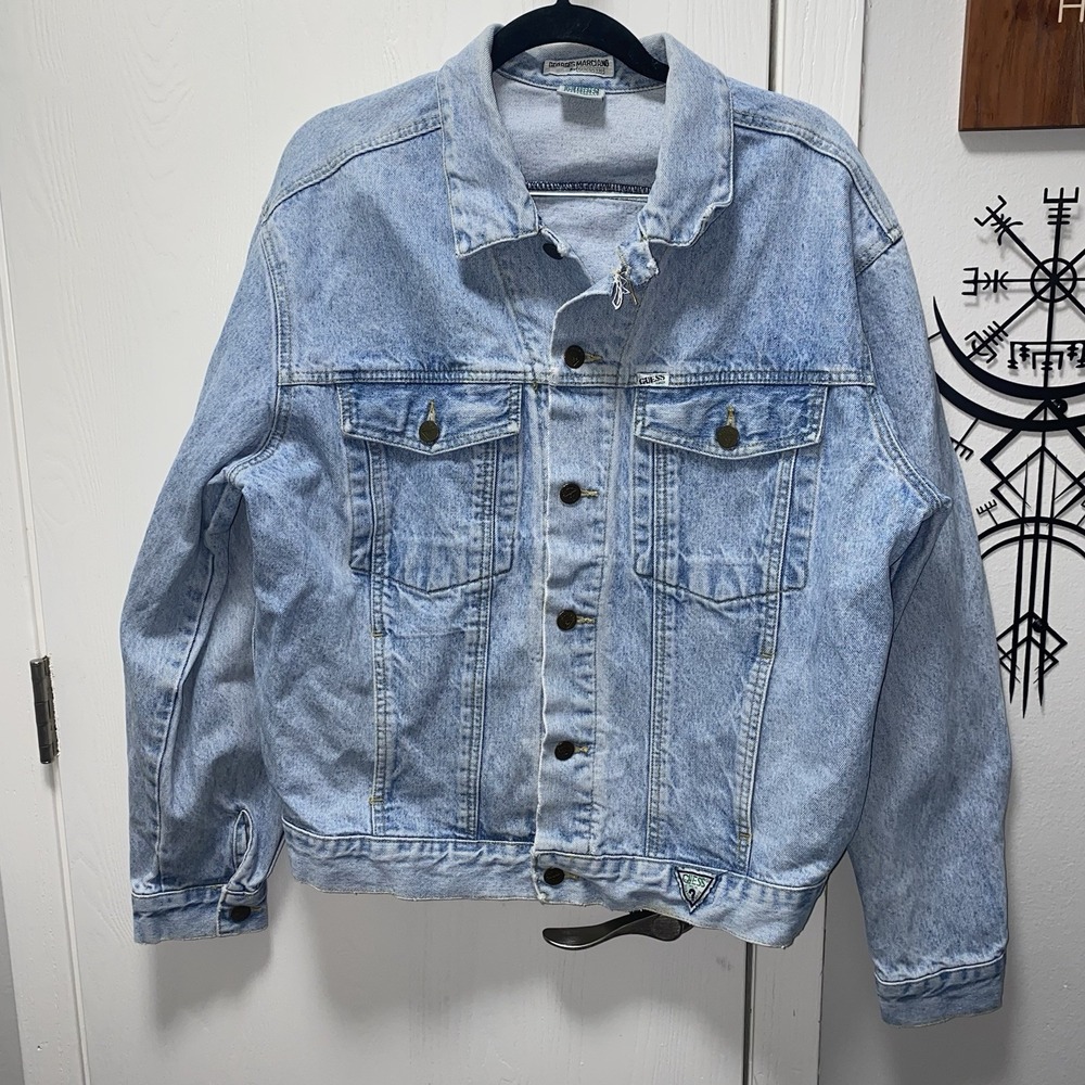 Men's George's Marciano Guess Denim Jacket Light Wash Medium y2k‎